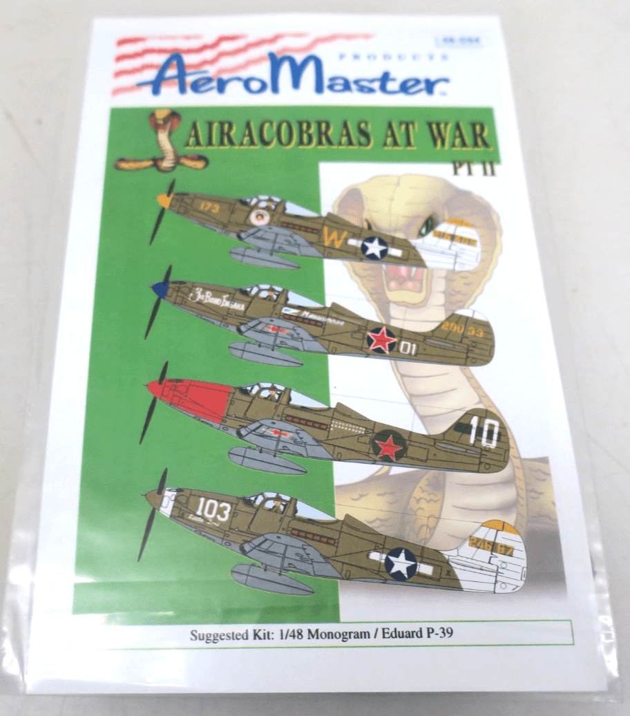 Aeromaster Decals 48 - 594 - Airacobras at War, Part II - WISE GUYS HOBBIES LLC