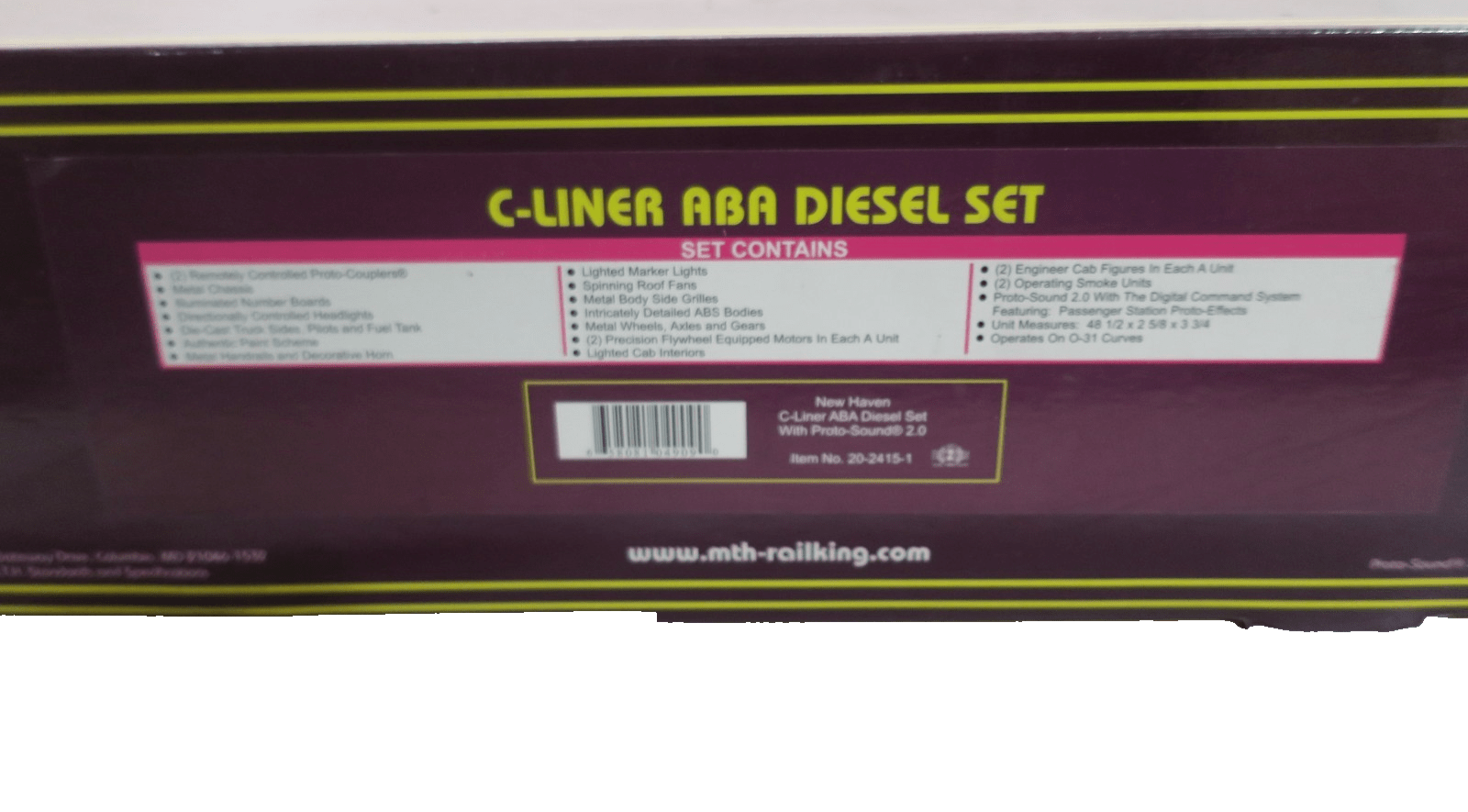 RARE MTH O SCALE 20 - 2415 - 1 New Haven C - Liner ABA Diesel Engine Set 794 / 795 - WISE GUYS HOBBIES LLC