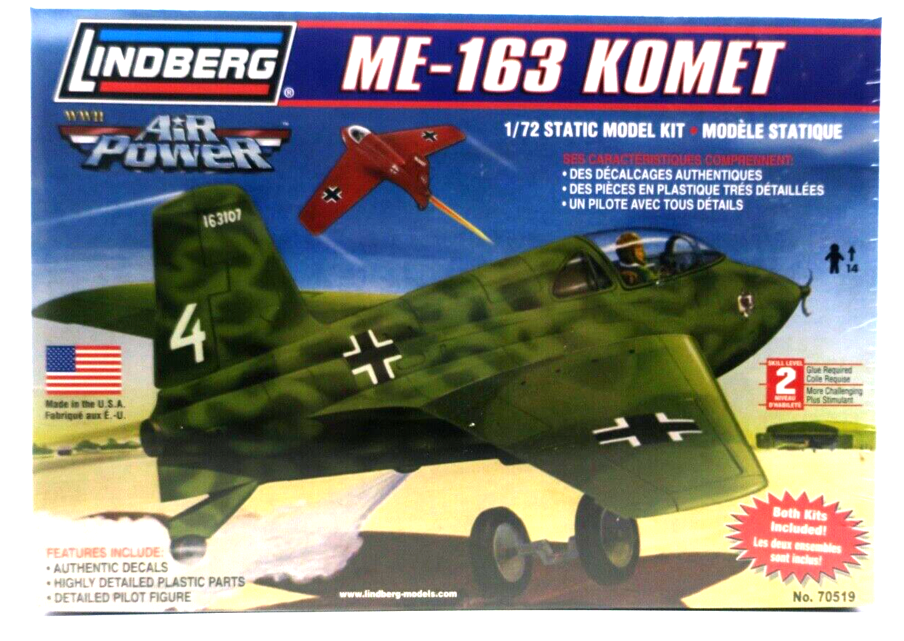 Lindberg Air Power 1/72 ME-163 Komet Model Kit No. 70519 - WISE GUYS HOBBIES LLC