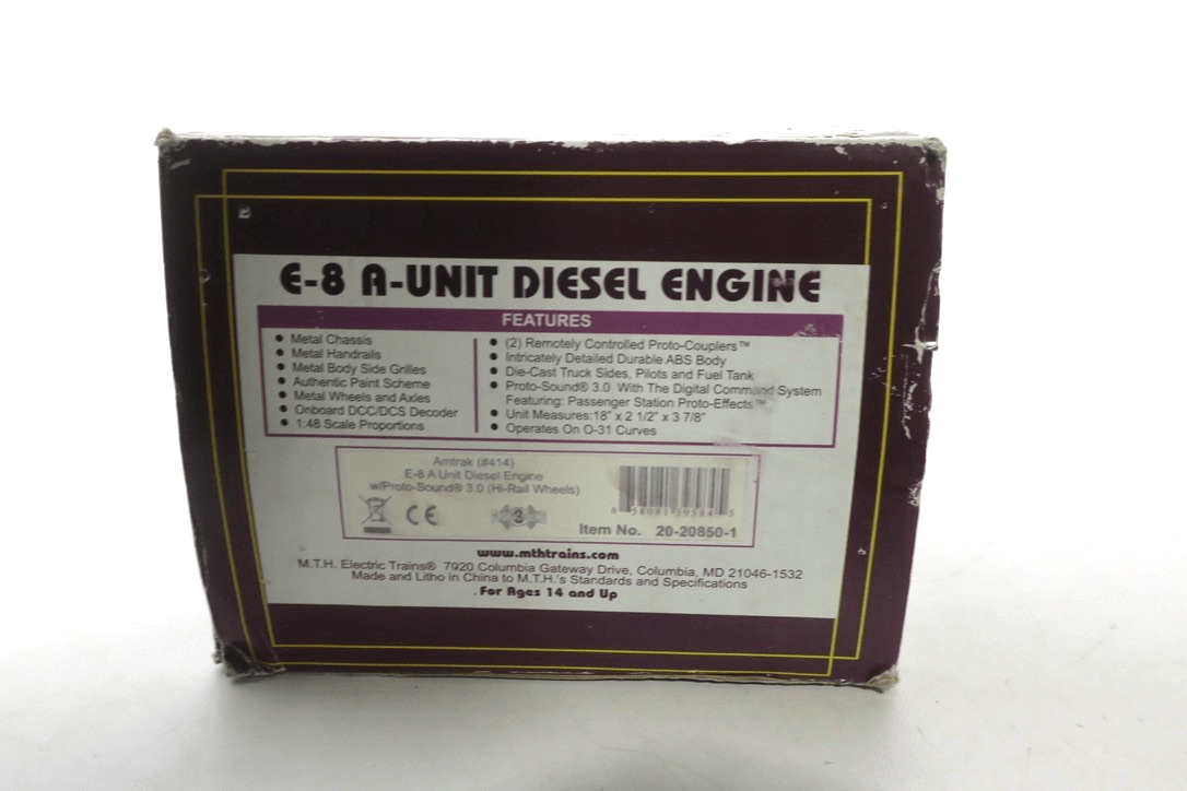MTH O Scale Premier Amtrak E-8 A Unit Diesel Engine Proto 3 (Powered) 20-20850-1 - WISE GUYS HOBBIES LLC