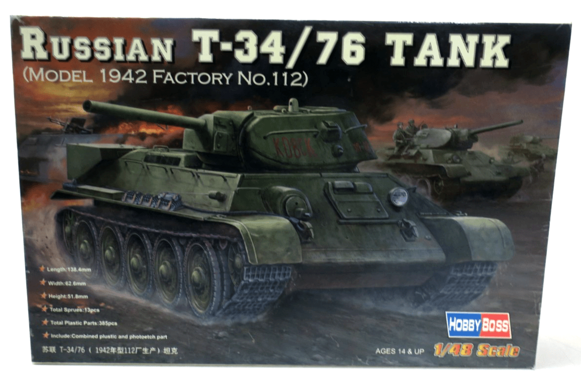 Hobby Boss 1/48 Russian T - 34 / 76 Tank Model Kit 84806 - WISE GUYS HOBBIES LLC