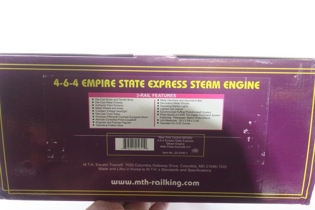 MTH Premier 20-3105-1 Empire State Express 4-6-4 Steam Engine PS2 - WISE GUYS HOBBIES LLC