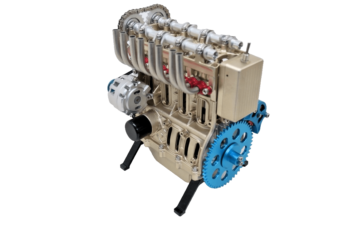 TECHING 4 Cylinder Engine KIT 1/3. DM13 Built Working Model - WISE GUYS HOBBIES LLC
