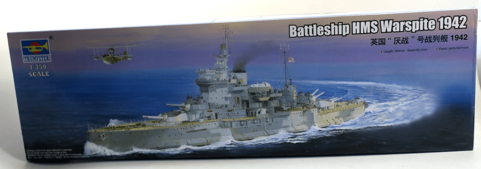 Trumpeter 1/350 Battleship HMS Warspite 1942 Model Kit 05325 - WISE GUYS HOBBIES LLC