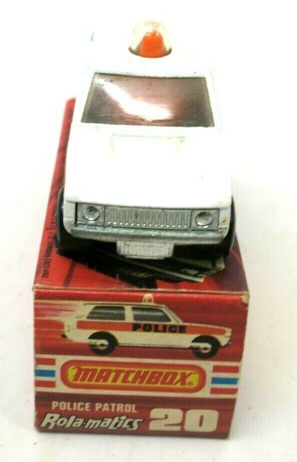Vintage Lesney Matchbox 1975 Police Patrol Car No 20 Rolamatics Diecast boxed - WISE GUYS HOBBIES LLC