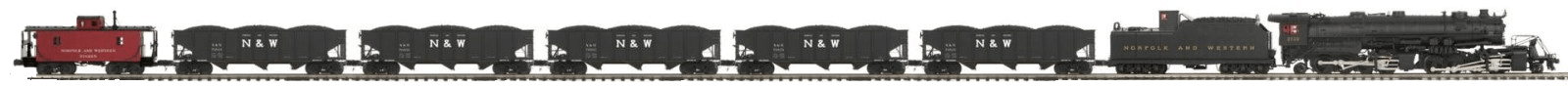 Norfolk & Western O Scale Premier 2 - 8 - 8 - 2 Y - 3 Freight Set w/Proto - Sound 3.0 3515 - WISE GUYS HOBBIES LLC