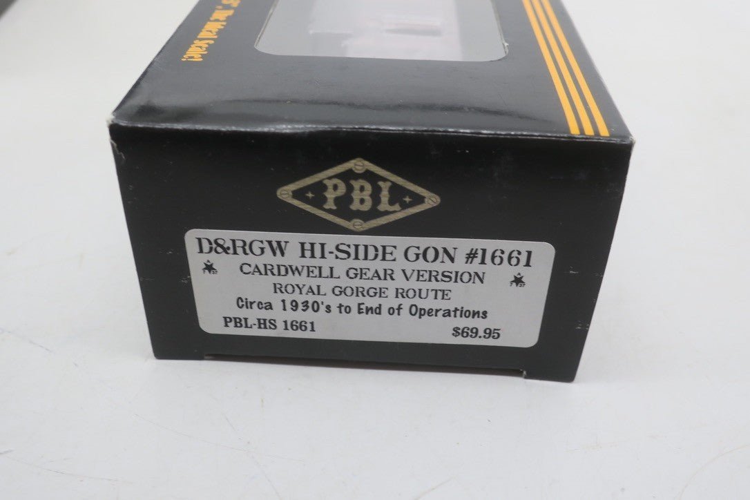 PBL Sn3 PBL-HS 1661 D&RGW Hi-Side Gondola 1661 Royal Gorge Route RTR 1:64 NIB! - WISE GUYS HOBBIES LLC