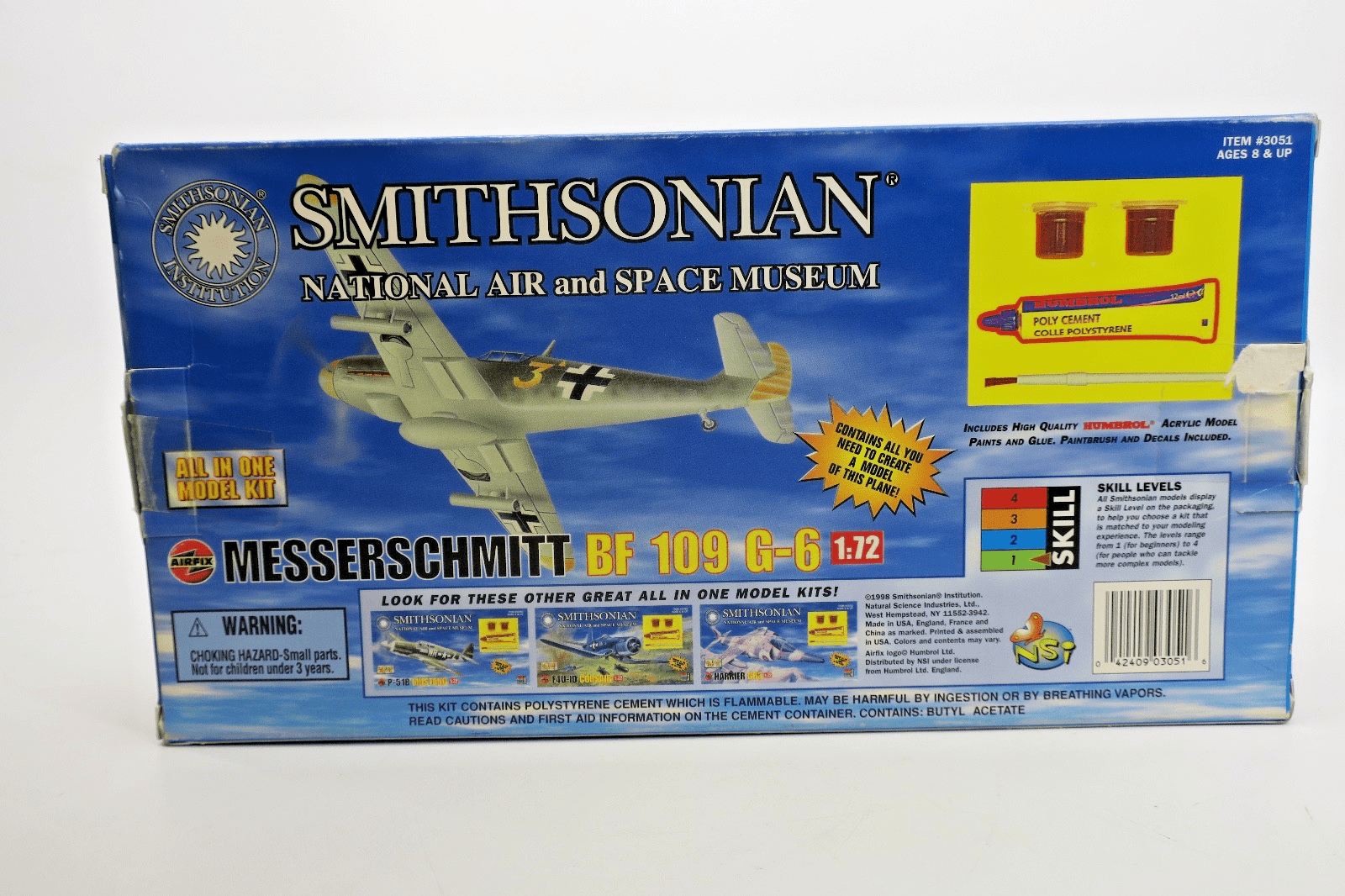 Airfix Smithsonian 1/72 Messerschmitt BF 109 G - 6 Model Kit 3051 - WISE GUYS HOBBIES LLC
