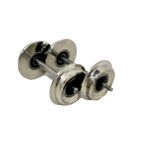 G Scale BALL BEARING Roll - EZ Metal Wheels 1 Pair of 2 Axles Fits LGB - WISE GUYS HOBBIES LLC