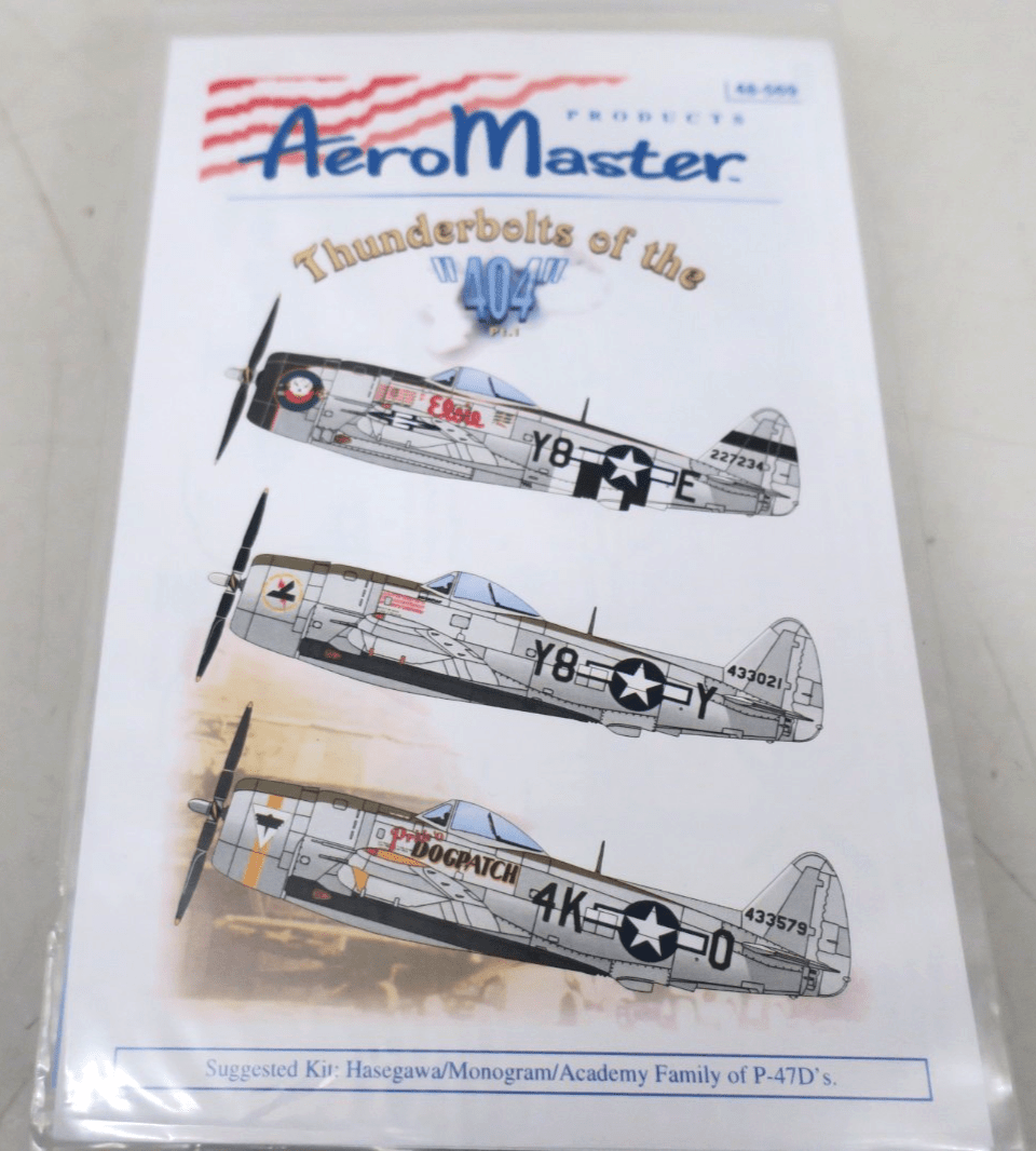 Aeromaster Decals 48 - 569 - Thunderbolts of the "404" Part I - WISE GUYS HOBBIES LLC