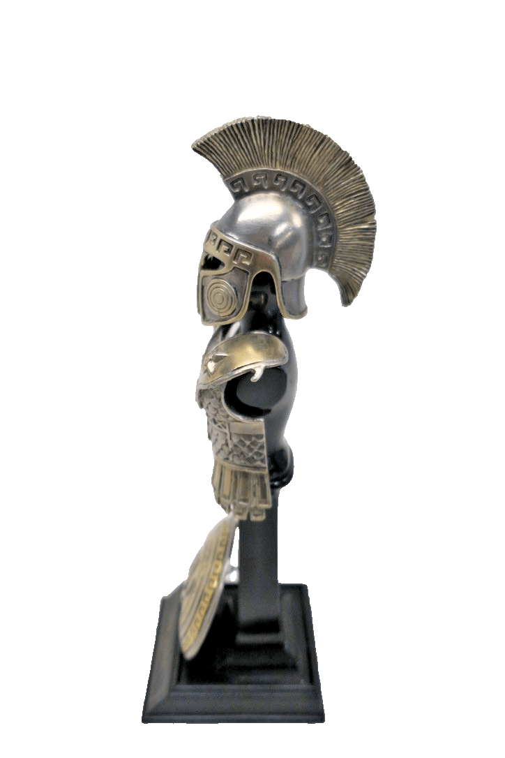 FRANKLIN MINT THE GREEK SPARTAN 480 BC 24k Gold Pewter Warrior 8" - WISE GUYS HOBBIES LLC