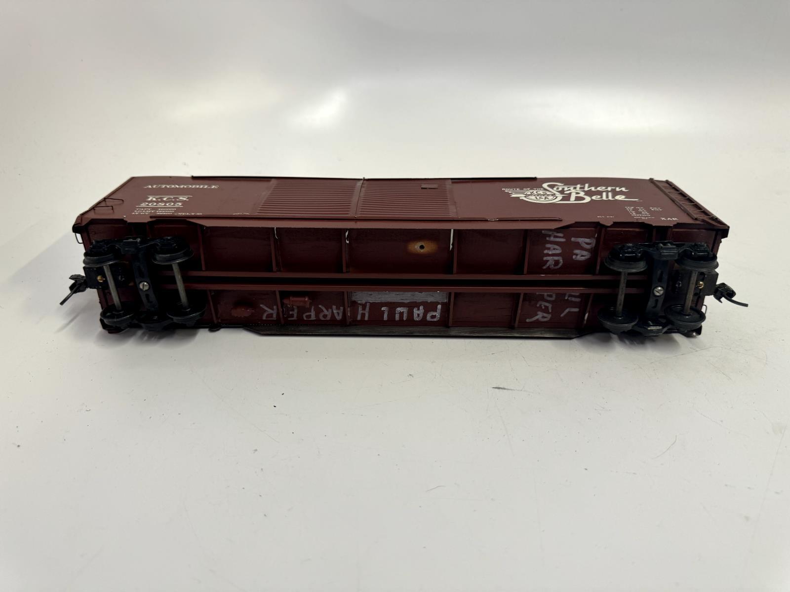 HAND BUILT CUSTOM AUTOMOBILE BOXCAR KANSAS CITY SOUTHERN KCS O SCALE 2R - WISE GUYS HOBBIES LLC