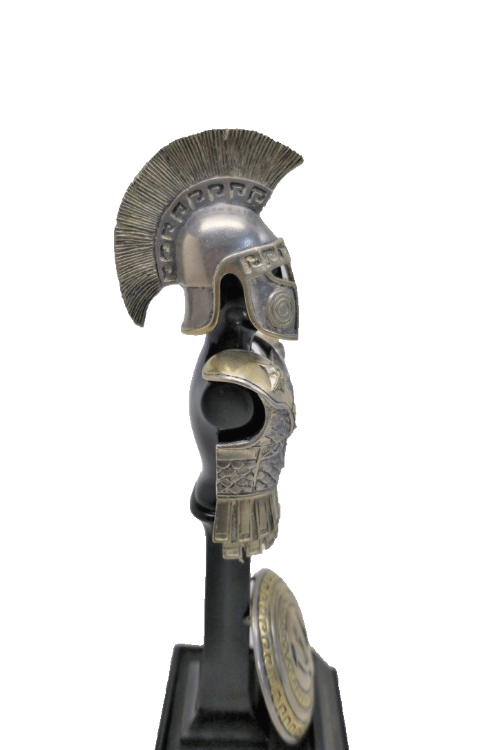 FRANKLIN MINT THE GREEK SPARTAN 480 BC 24k Gold Pewter Warrior 8" - WISE GUYS HOBBIES LLC