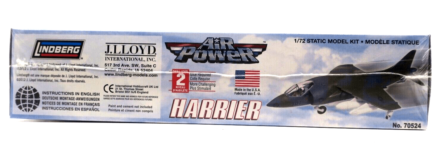 Lindberg Air Power 1/72 Harrier Model Kit No. 70524 - WISE GUYS HOBBIES LLC