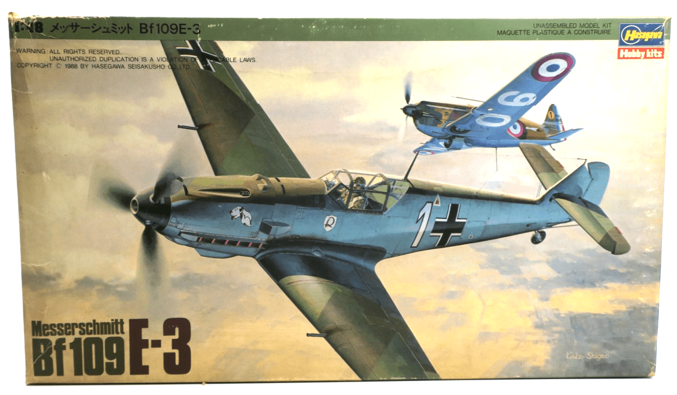 Hasegawa 1/48 Messerschmitt BF - 109 E - 3 Model Kit J001:1500 - WISE GUYS HOBBIES LLC