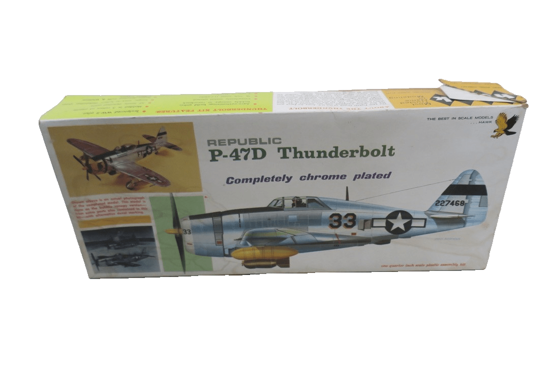 1967 Hawk P - 47D THUNDERBOLT 1/48 Chrome Plated Model Airplane Kit A/212 - 200 - WISE GUYS HOBBIES LLC