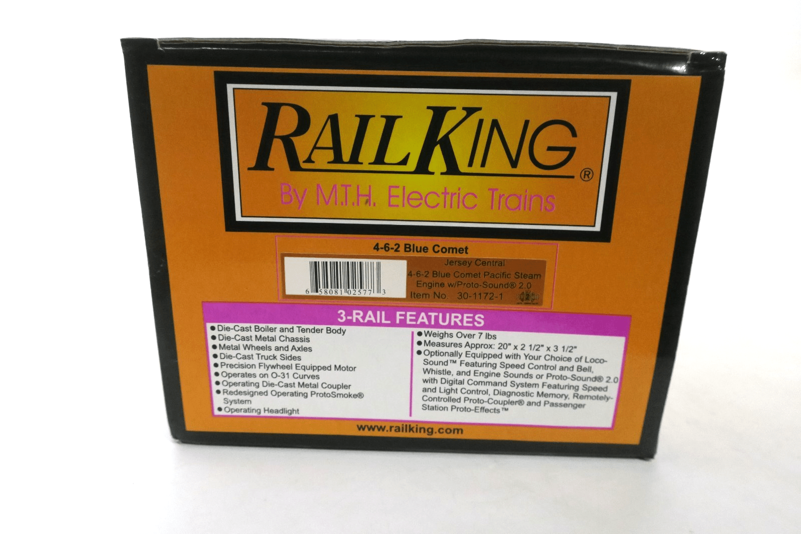 MTH Rail King 4-6-2 Jersey Central Blue Comet 30-1172-0 Locomotive 831 & Tender - WISE GUYS HOBBIES LLC