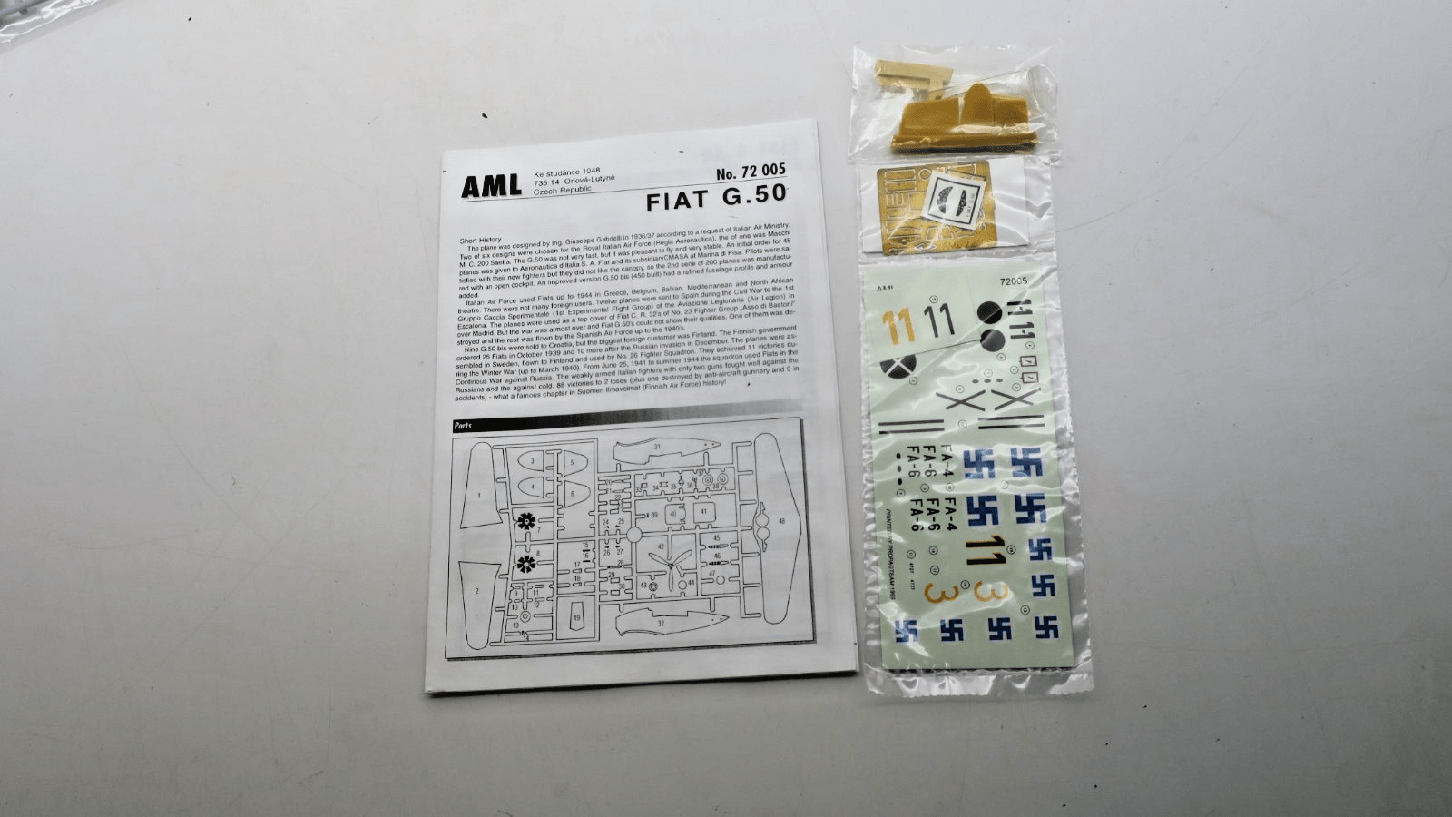 AML 1/72 Fiat G.50 Model Kit 72 005 - WISE GUYS HOBBIES LLC