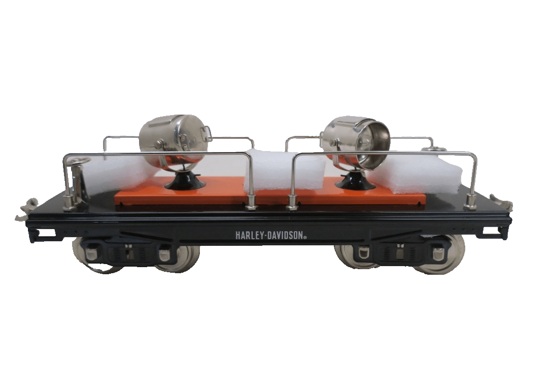 MTH Standard Gauge Tinplate Harley Davidson 200 Series Searchlight Car 10-2163 - WISE GUYS HOBBIES LLC