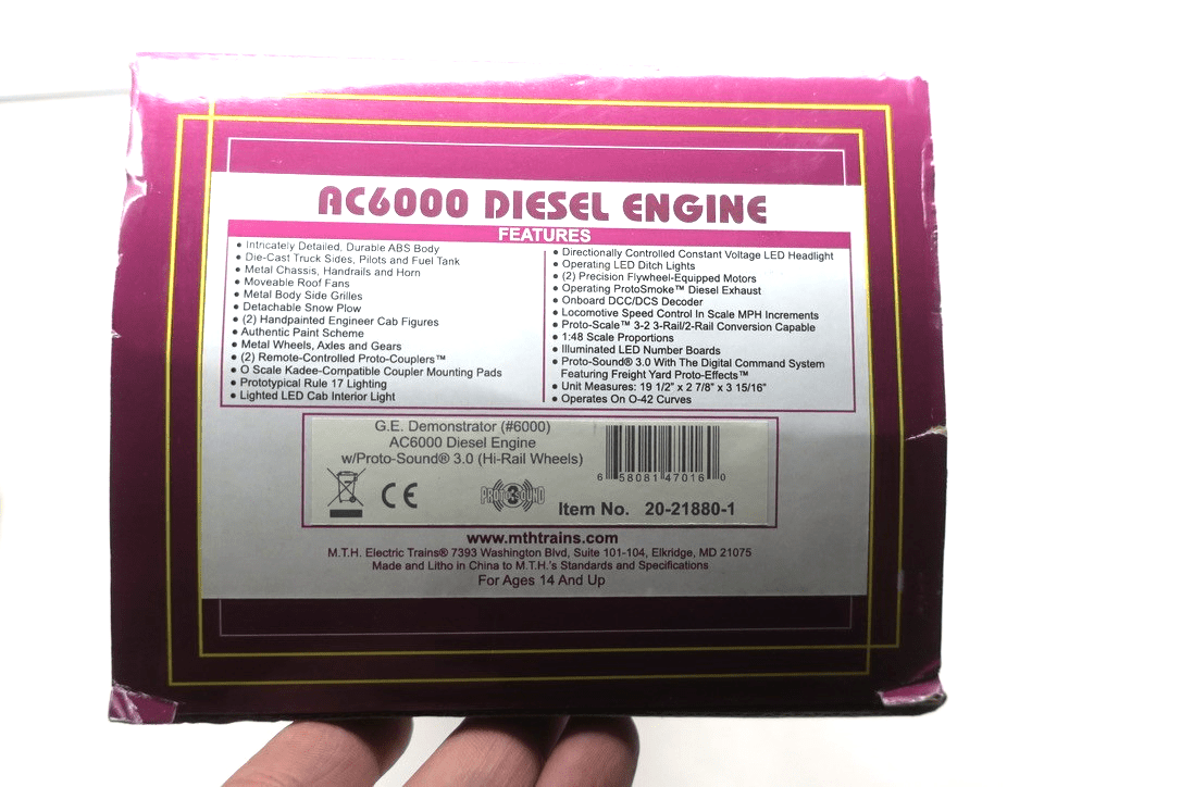 MTH G.E. Demonstrator O Premier AC6000 Diesel Engine Proto-Sound 3.0 20-21880-1 - WISE GUYS HOBBIES LLC