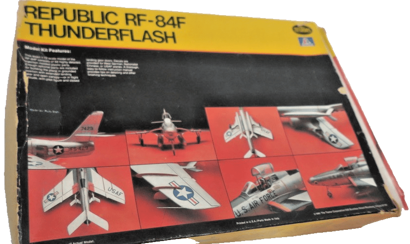 Vintage 1/72 Testors Italeri Republic RF - 84F Thunderflash Model Kit 876 - WISE GUYS HOBBIES LLC