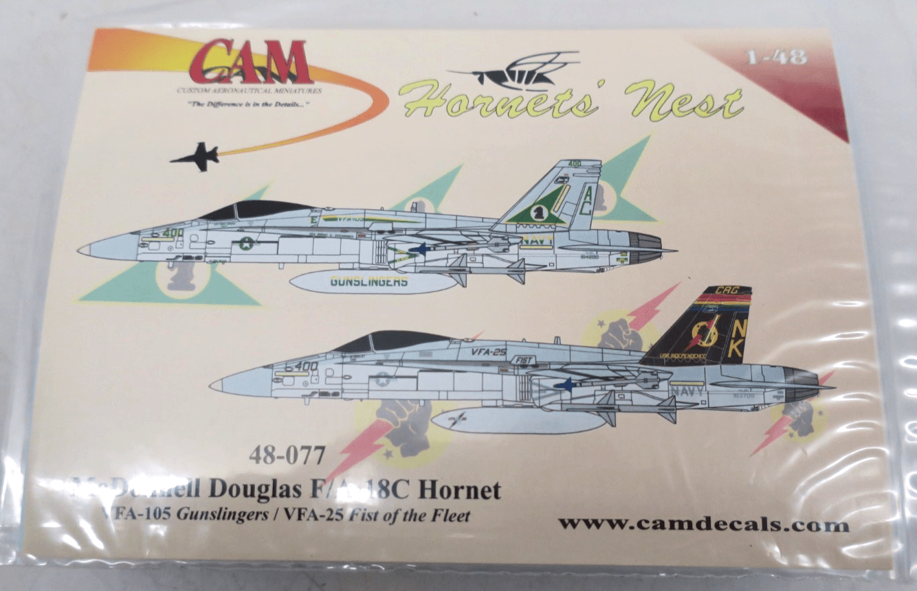 Cam Decals 1/48 McDonnell Douglas F/A - 18C Hornet Decals 48 - 077 - WISE GUYS HOBBIES LLC