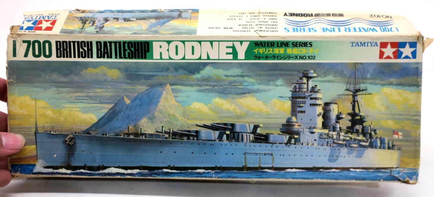 Tamiya 1/700 Water Line Series British Battleship Rodney Model Kit 102 - WISE GUYS HOBBIES LLC