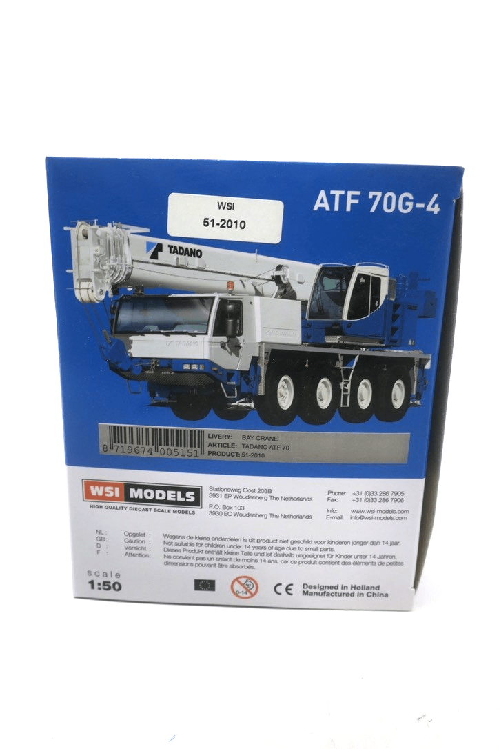Tadano ATF 70G-4 Mobile Crane - Bay Crane - WSI 1:50 Scale Model 51-2010 New - WISE GUYS HOBBIES LLC
