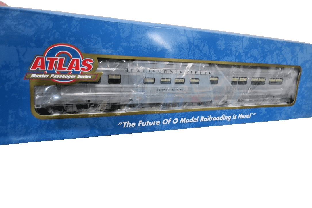 Atlas O Scale 3002152 - 2 Dome - Chair Car California Zephyr “Silver Pony” NOS! - WISE GUYS HOBBIES LLC