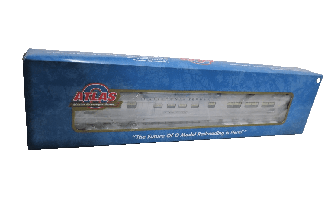 Atlas O Scale 3002152 - 2 Dome - Chair Car California Zephyr “Silver Pony” NOS! - WISE GUYS HOBBIES LLC