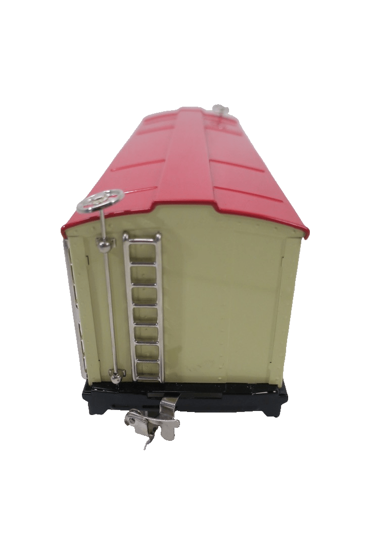 MTH Standard Gauge Reefer Tin plate Traditions 214R Ivory And Red / Nickel Trim - WISE GUYS HOBBIES LLC