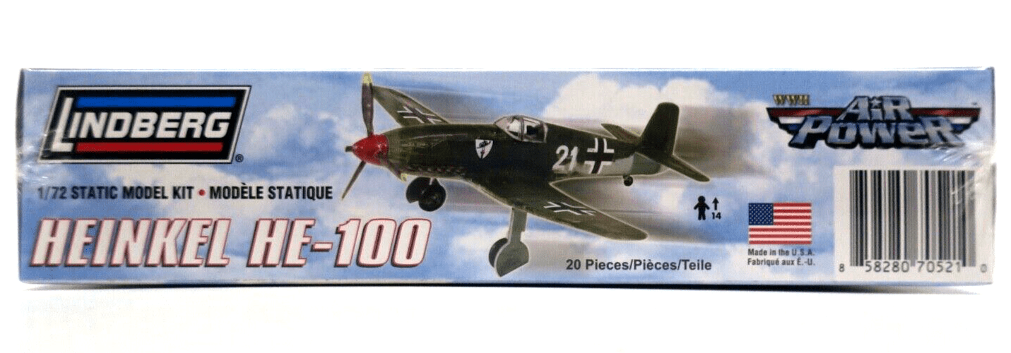 Lindberg Air Power 1/72 Heinkel HE-100 Model Kit No. 70521 - WISE GUYS HOBBIES LLC