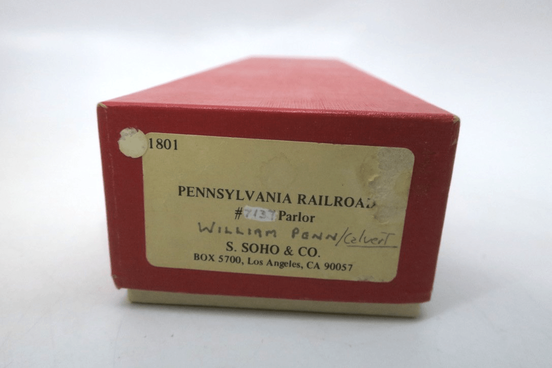 S Soho Co 1801 Pennsylvania William Penn RR 7137 Parlor Train HO Car - WISE GUYS HOBBIES LLC