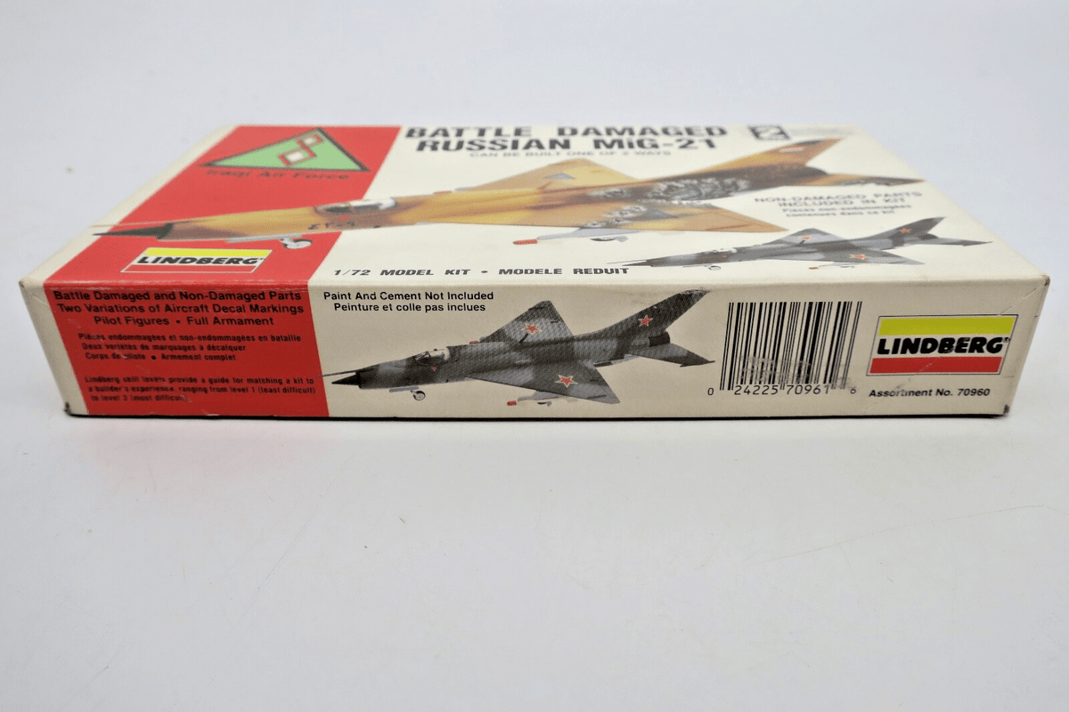 Lindberg 1/72 Battle Damaged Russian MiG-21 Model Kit - WISE GUYS HOBBIES LLC