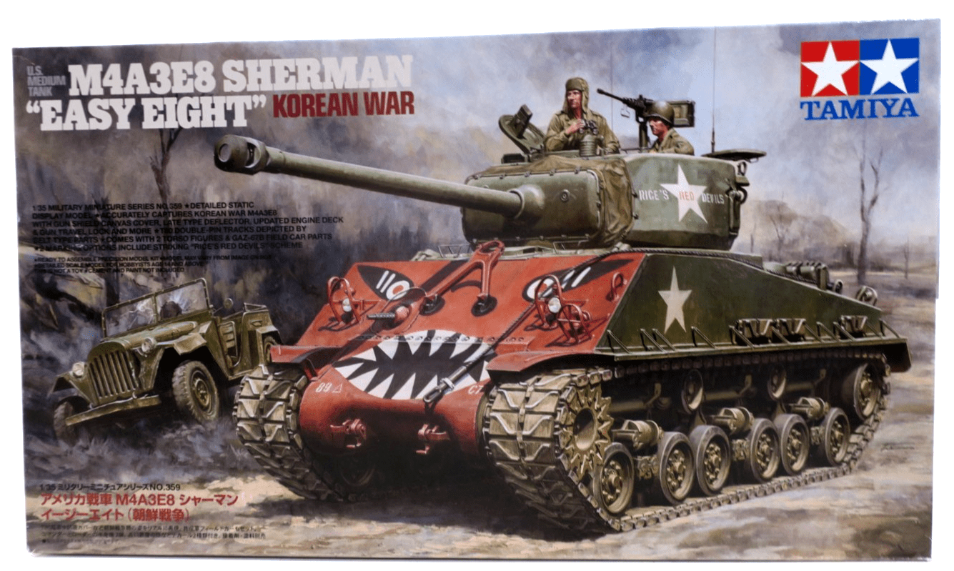 Tamiya 1/35 M4A3E8 Sherman "Easy Eight" Korean War Model Kit 35359 - WISE GUYS HOBBIES LLC