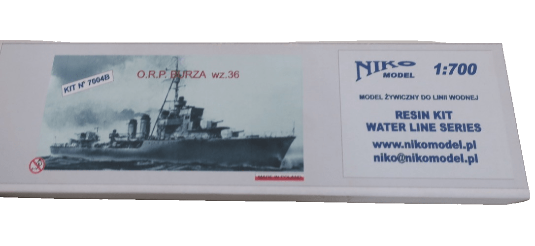 1/700 NIKO POLISH DESTROYER O.R.P. BURZA WZ.36 KIT NO 7004B RESIN PE SHIP MODEL - WISE GUYS HOBBIES LLC