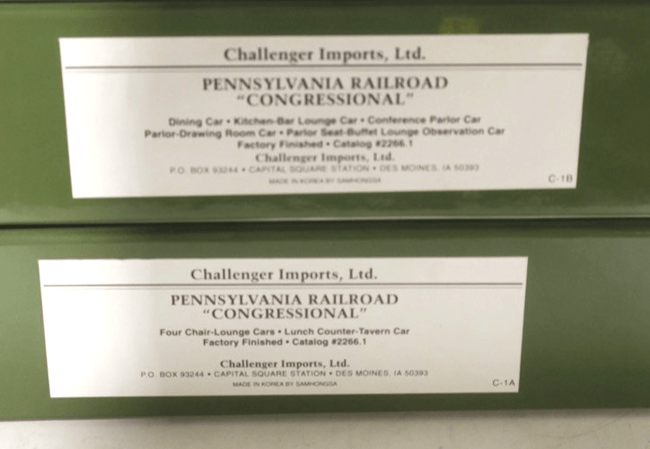 CHALLENGER IMPORTS PRR CONGRESSIONAL LINE HO BRASS 10 CAR SET NEW RARE - WISE GUYS HOBBIES LLC
