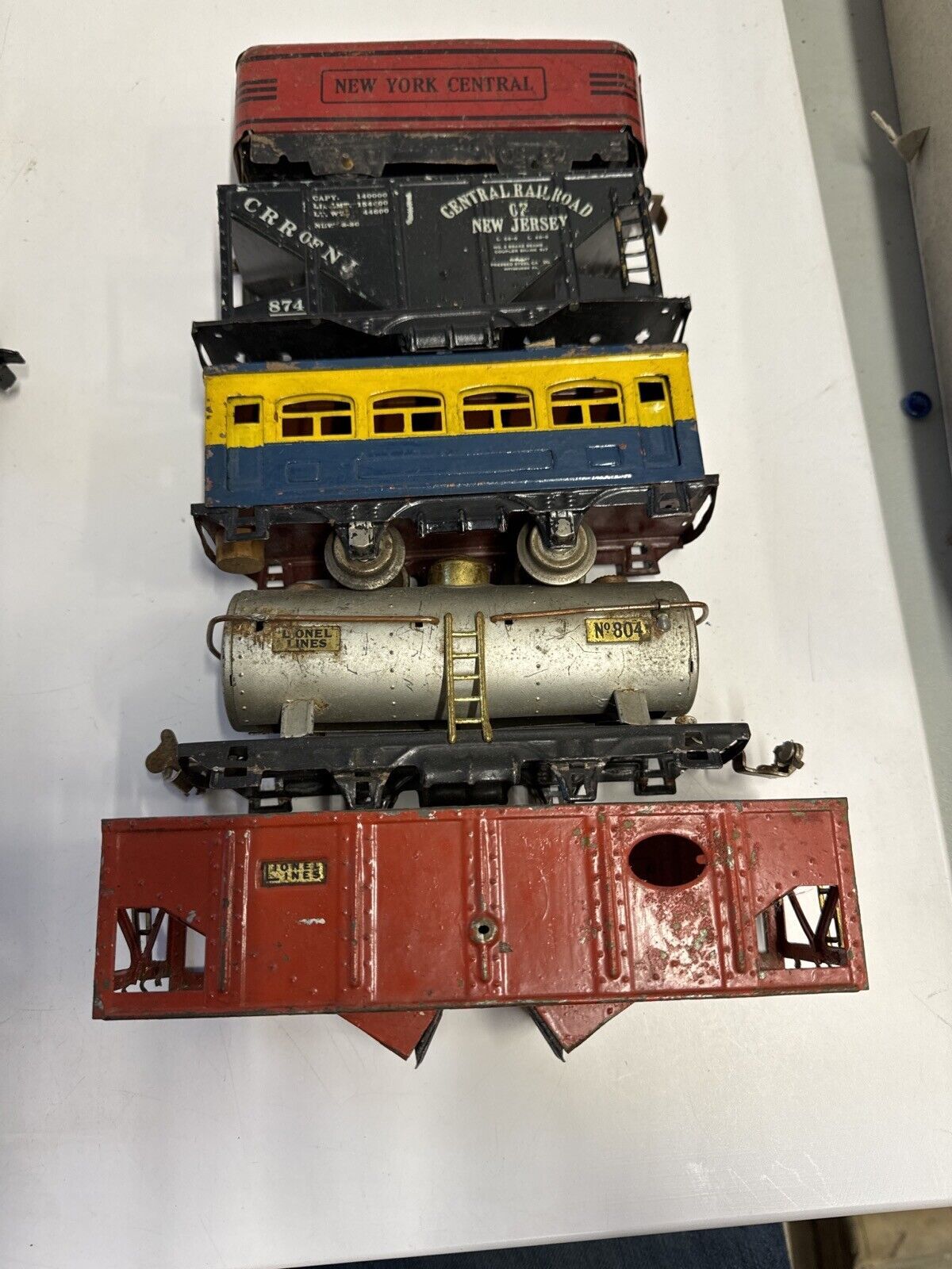 LIONEL PREWAR MARX ROLLING STOCK SHELLS WITH CUSTOM LETTERING - WISE GUYS HOBBIES LLC