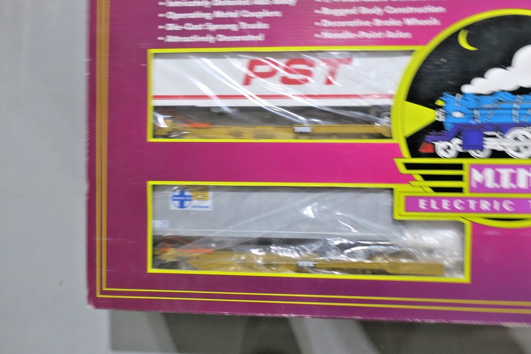 MTH Premier O Scale (20 - 95035) TTX Spine Car 5 - Pack w/Containers & Trailers - WISE GUYS HOBBIES LLC