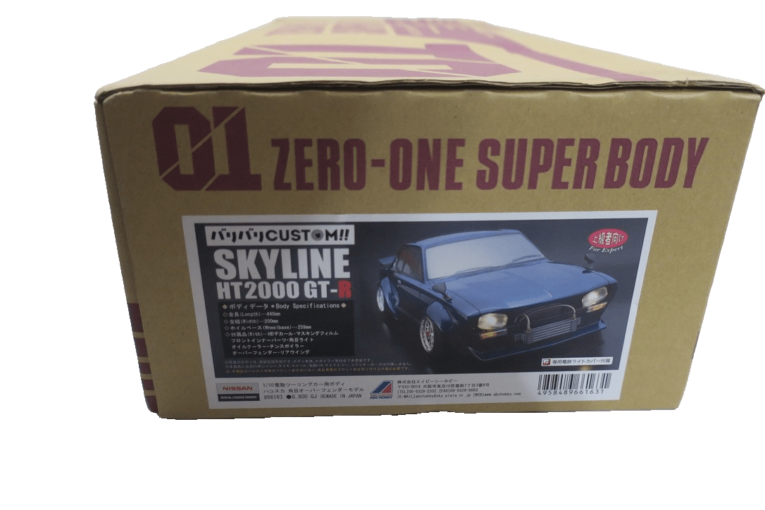 ABC Hobby 1/10 RC Body Skyline HT2000 GT - R Hakosuka (square/over fender) 67163 - WISE GUYS HOBBIES LLC