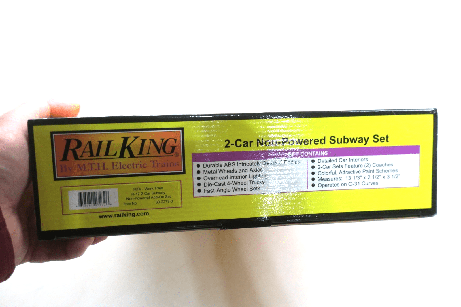 MTH RailKing 30 - 2273 - 3 MTA Work Train R - 17 2 - Car Subway Add - On Non Powered Set - WISE GUYS HOBBIES LLC