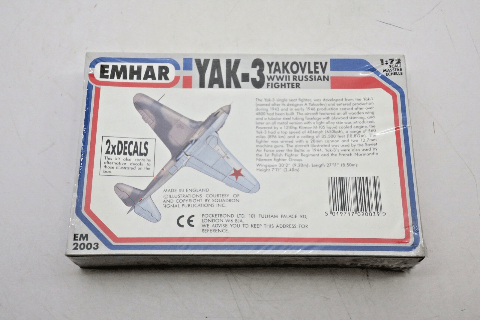 Emhar 1/72 YAK-3 Yakovlev WWII Russian Fighter Model Kit EM2003 - WISE GUYS HOBBIES LLC
