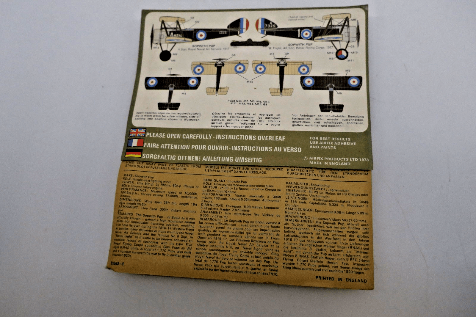Airfix 1/72 Sopwith Pup Model Kit 01062 - 1 - WISE GUYS HOBBIES LLC