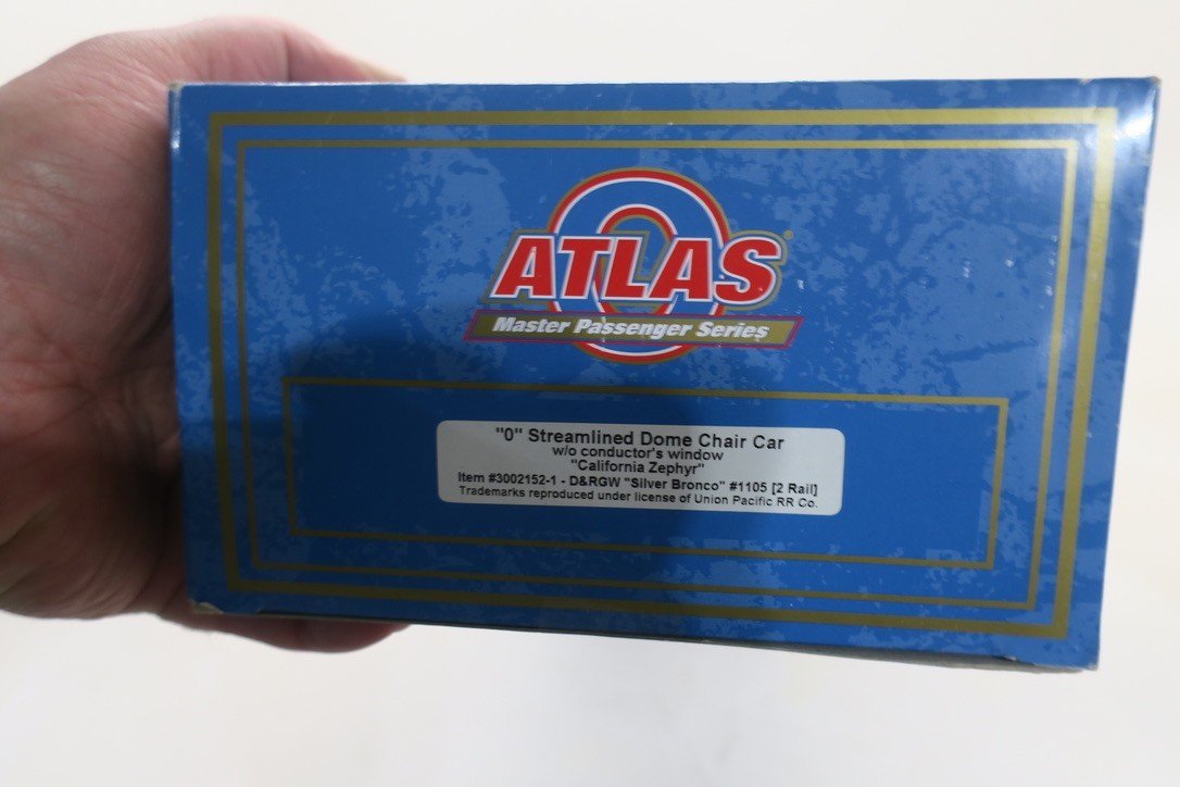Atlas O Scale 3002152 - 2 Dome - Chair Car California Zephyr “Silver Pony” NOS! - WISE GUYS HOBBIES LLC