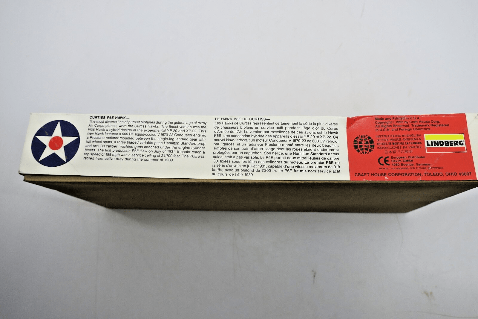 Lindberg 1/48 Curtiss P6E Model Kit - WISE GUYS HOBBIES LLC