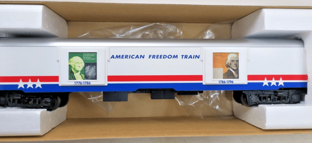 K - Line k4601 - 30110 O American Freedom Train 18" Aluminum Display Car 110 - NIB - WISE GUYS HOBBIES LLC