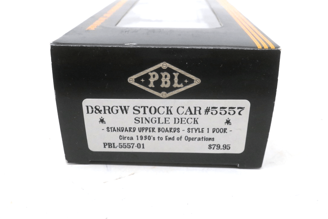 PBL Sn3 RTR PBL-5557-01 D&RGW Double Deck Stock Car 5557 w/Style 1 Doors 1:64 - WISE GUYS HOBBIES LLC