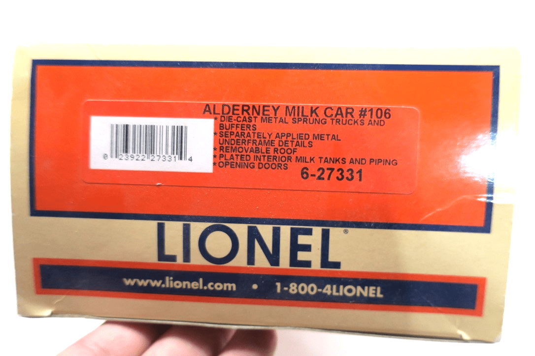 Lionel 6 - 27331 Alderney Milk Car 106 O Scale - WISE GUYS HOBBIES LLC