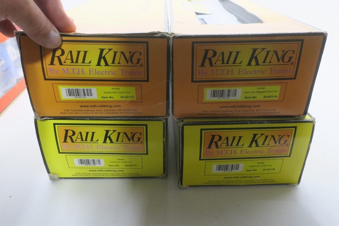 MTH RailKing Amtrak Superliner 4 Passenger Cars 30-6511 - WISE GUYS HOBBIES LLC