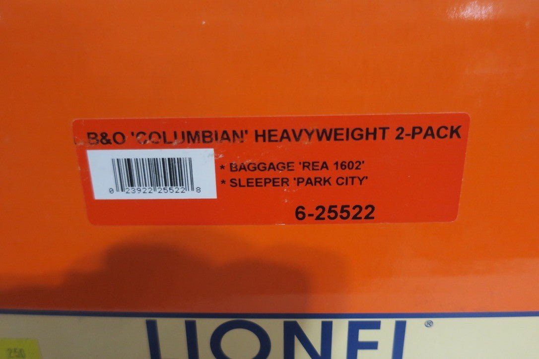 LIONEL BALTIMORE & OHIO HEAVYWEIGHT 18” PASSENGER CAR SET 6 - 25522 NEW - WISE GUYS HOBBIES LLC